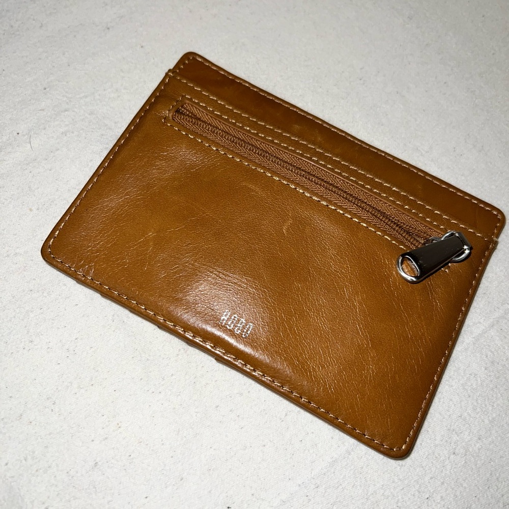 HOBO Leather Card Wallet with Zipper Pocket